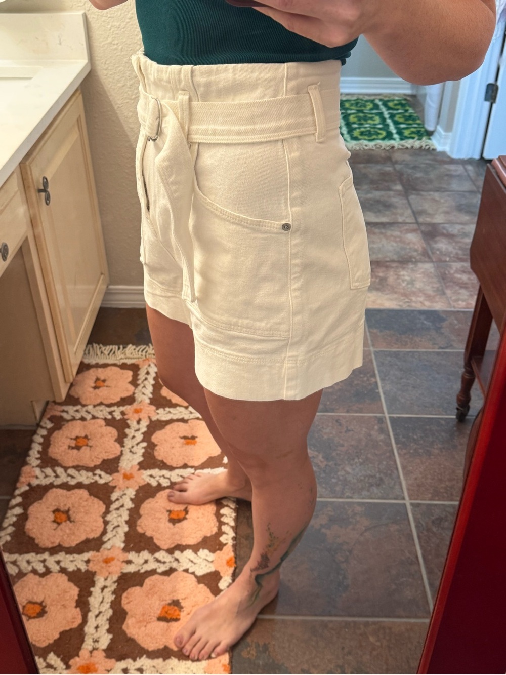 Ted Baker High-Rise Cream Utility Shorts with Belt